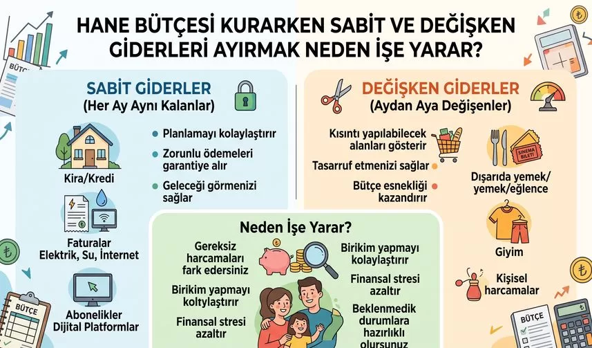 Hane Bütçesi Kurarken Sabit ve Değişken Giderleri Ayırmak Neden İşe Yarar?